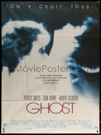 2z0909 GHOST French 1p 1990 classic romantic close up of spirit Patrick Swayze & sexy Demi Moore!