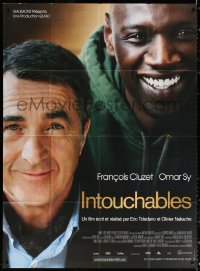 2z0973 INTOUCHABLES French 1p 2012 great close smiling portrait of Francois Cluzet & Omar Sy!