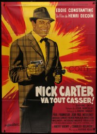 2z1015 LICENSE TO KILL French 1p 1964 Guy Gerard Noel art of Eddie Constantine as Nick Carter!