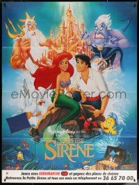 2z1016 LITTLE MERMAID French 1p 1990 great image of Ariel & cast, Disney underwater cartoon!