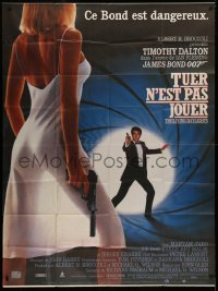 2z1017 LIVING DAYLIGHTS CinePoster REPRO French 1p 1987 Dalton as James Bond & sexy Maryam d'Abo!