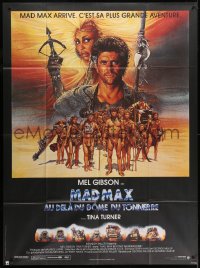 2z1027 MAD MAX BEYOND THUNDERDOME French 1p 1985 Richard Amsel art of Mel Gibson & Tina Turner!