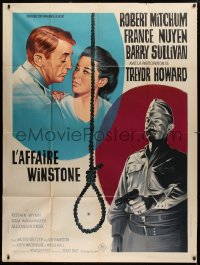 2z1033 MAN IN THE MIDDLE French 1p 1964 Grinsson art of Robert Mitchum, France Nuyen & Trevor Howard