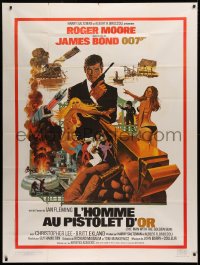 2z1037 MAN WITH THE GOLDEN GUN CinePoster REPRO French 1p 1985 McGinnis art of Moore as James Bond!