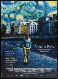 2z1042 MIDNIGHT IN PARIS French 1p 2011 cool image of Owen Wilson under Van Gogh's Starry Night!