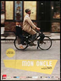 2z1046 MON ONCLE French 1p R2013 Jacques Tati as My Uncle, Mr. Hulot with kid on bicycle!