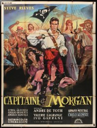 2z1049 MORGAN THE PIRATE French 1p 1961 Morgan il pirate, Allard art of swashbuckler Steve Reeves!