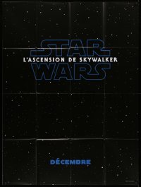 2z1115 RISE OF SKYWALKER teaser French 1p 2019 Star Wars, title over black & starry background!