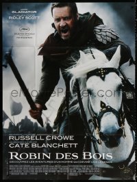 2z1117 ROBIN HOOD French 1p 2010 Ridley Scott, great image of Russell Crowe on horse in battle!