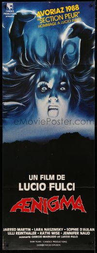 2z0739 AENIGMA French door panel 1988 directed by Lucio Fulci, cool horror art by Luca Crovato!