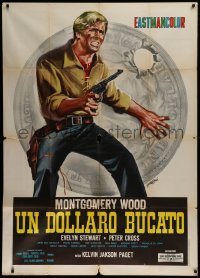 2z0538 BLOOD FOR A SILVER DOLLAR Italian 1p 1965 Un Dollaro Bucato, Symeoni spaghetti western art!