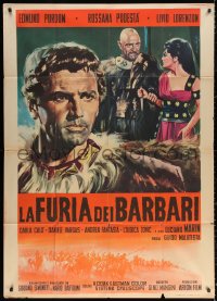 2z0568 FURY OF THE PAGANS Italian 1p 1962 Nistri art of barbarian Edmund Perdom & Rossana Podesta!