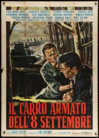 2z0596 IL CARRO ARMATO DELL'8 SEPTEMBRE Italian 1p 1960 cool World War II art by Sandro Symeoni!