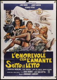 2z0607 L'ONOREVOLE CON L'AMANTE SOTTO IL LETTO Italian 1p 1982 sexy crime art by Enzo Sciotti!