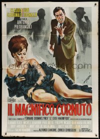2z0628 MAGNIFICENT CUCKOLD Italian 1p 1965 Symeoni art of sexy Claudia Cardinale in slinky dress!