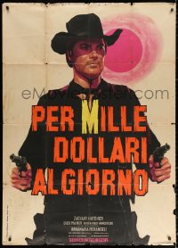 2z0655 RENEGADE GUNFIGHTER Italian 1p 1966 Nistri spaghetti western art of cowboy with two guns!