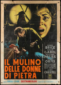 2z0312 MILL OF THE STONE WOMEN Italian 2p 1963 Scilla Gabel, cool Symeoni horror art, very rare!