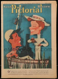 2z0063 HERALD AMERICAN PICTORIAL REVIEW magazine section Apr 6, 1952 Kapralik art of Bogart & Hepburn!