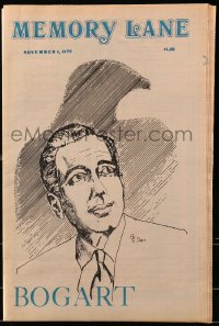 2z0059 MEMORY LANE magazine November 1, 1979 cover art of Humphrey Bogart by B.G. Davis!