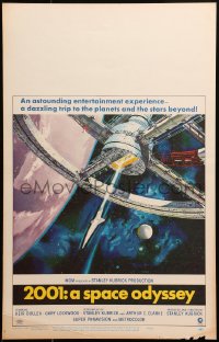 2z0107 2001: A SPACE ODYSSEY WC 1968 Stanley Kubrick classic, art of space wheel by Bob McCall!