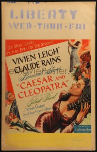 2z0133 CAESAR & CLEOPATRA WC 1946 art of sexy Vivien Leigh & Claude Rains, George Bernard Shaw!
