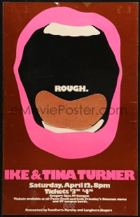2z0003 IKE & TINA TURNER music concert poster 1975 when they played live at UT campus, very rare!