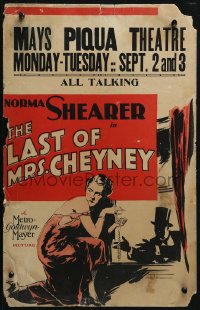 2z0180 LAST OF MRS. CHEYNEY WC 1929 art of man helping Norma Shearer steal jewels, ultra rare!