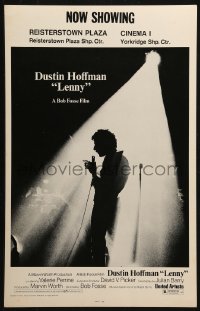2z0182 LENNY WC 1974 cool silhouette image of Dustin Hoffman as comedian Lenny Bruce at microphone!