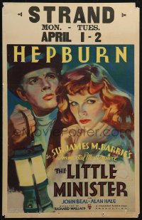 2z0184 LITTLE MINISTER WC 1934 art of beautiful young Katharine Hepburn, from James M. Barrie novel!