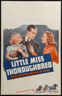 2z0185 LITTLE MISS THOROUGHBRED WC 1938 Ann Sheridan, John Litel & child + horse racing art, rare!