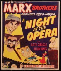 2z0198 NIGHT AT THE OPERA WC R1948 great full color Al Hirschfeld art of the Marx Bros, very rare!