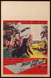 2z0228 RUN FOR THE SUN WC 1956 Richard Widmark finds Nazi criminals in Central American jungle!