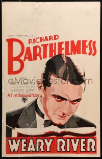 2z0261 WEARY RIVER WC 1929 art portrait of gangster-turned-musician Richard Barthelmess in tuxedo!