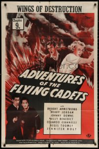 3a0748 ADVENTURES OF THE FLYING CADETS chapter 9 1sh 1943 Universal serial, Wings of Destruction!