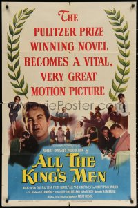 3a0755 ALL THE KING'S MEN 1sh 1949 Louisiana Governor Huey Long biography with Broderick Crawford!