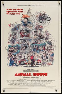 3a0762 ANIMAL HOUSE style B int'l 1sh 1978 John Belushi, John Landis classic, art by Rick Meyerowitz!