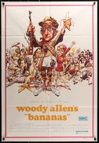 3a0341 BANANAS Aust 1sh 1972 great artwork of Woody Allen by E.C. Comics artist Jack Davis!