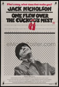 3a0412 ONE FLEW OVER THE CUCKOO'S NEST Aust 1sh 1976 great image of Nicholson, Milos Forman classic!