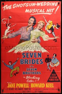 3a0428 SEVEN BRIDES FOR SEVEN BROTHERS Aust 1sh 1954 Jane Powell & Howard Keel, classic MGM musical!