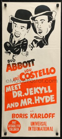 3a0454 ABBOTT & COSTELLO MEET DR. JEKYLL & MR. HYDE Aust daybill R1960s Bud & Lou, Boris Karloff!