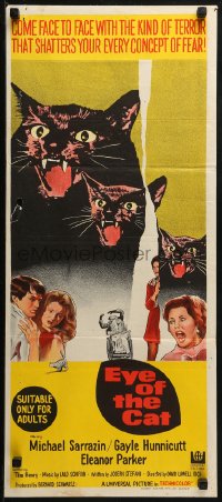 3a0521 EYE OF THE CAT Aust daybill 1969 Michael Sarrazin, Hunnicutt, shatters your concept of fear!