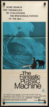 3a0523 FANTASTIC PLASTIC MACHINE Aust daybill 1969 cool wave image, surfing documentary!