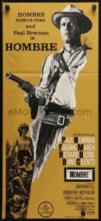 3a0553 HOMBRE Aust daybill 1966 Paul Newman, Fredric March, directed by Martin Ritt, it means man!