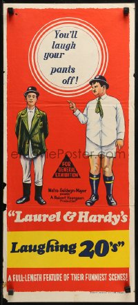 3a0585 LAUREL & HARDY'S LAUGHING '20s Aust daybill 1965 90 minutes of movie-making mirth & madness!