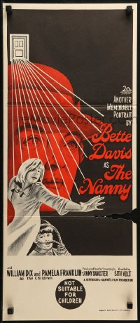3a0601 NANNY Aust daybill 1965 creepy Bette Davis, Hammer horror, different art!