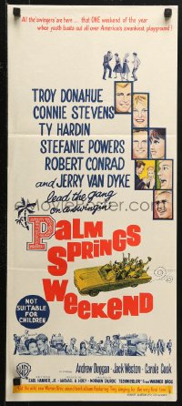 3a0617 PALM SPRINGS WEEKEND Aust daybill 1963 Troy Donahue, Stevens, teen swingers in California!