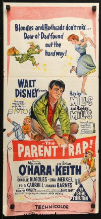3a0619 PARENT TRAP Aust daybill 1961 Walt Disney, Keith, Hayley Mills as separated identical twin teens!