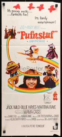 3a0635 PUFNSTUF Aust daybill 1970 Sid & Marty Krofft musical, wacky images of characters!