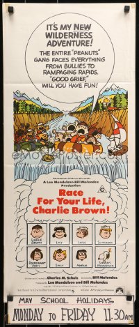 3a0636 RACE FOR YOUR LIFE CHARLIE BROWN Aust daybill 1977 Charles M. Schulz, Snoopy & Peanuts gang!