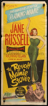 3a0643 REVOLT OF MAMIE STOVER Aust daybill 1956 full-length artwork of super sexy Jane Russell!